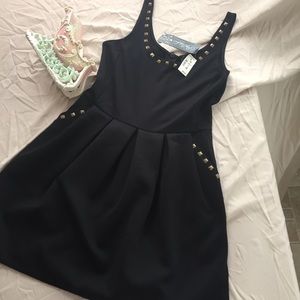 Studded dress with pockets